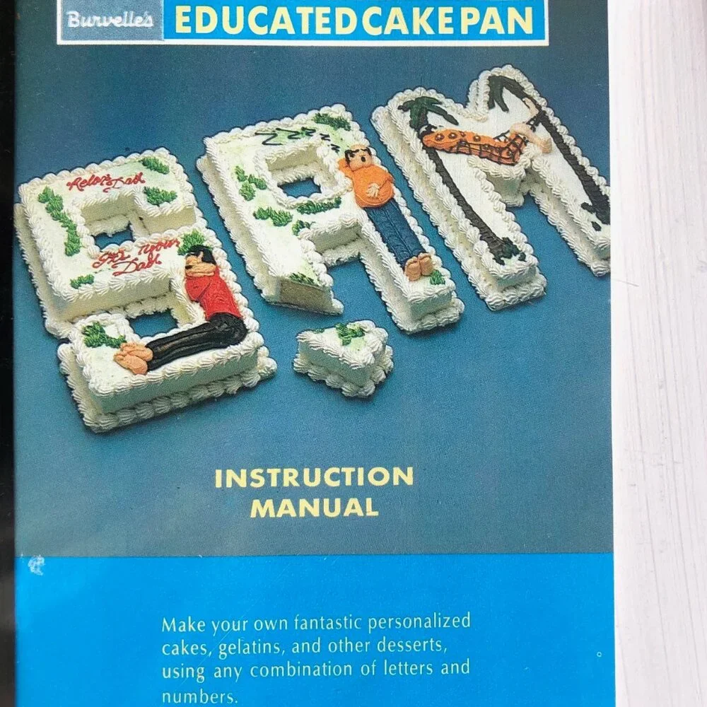 Burvelle's Educated Cake Pan for Forming Numbers Letters Words Spell Out Cakes